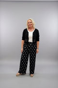 PEGGY Polka Dot Pleated Wide Leg Trousers