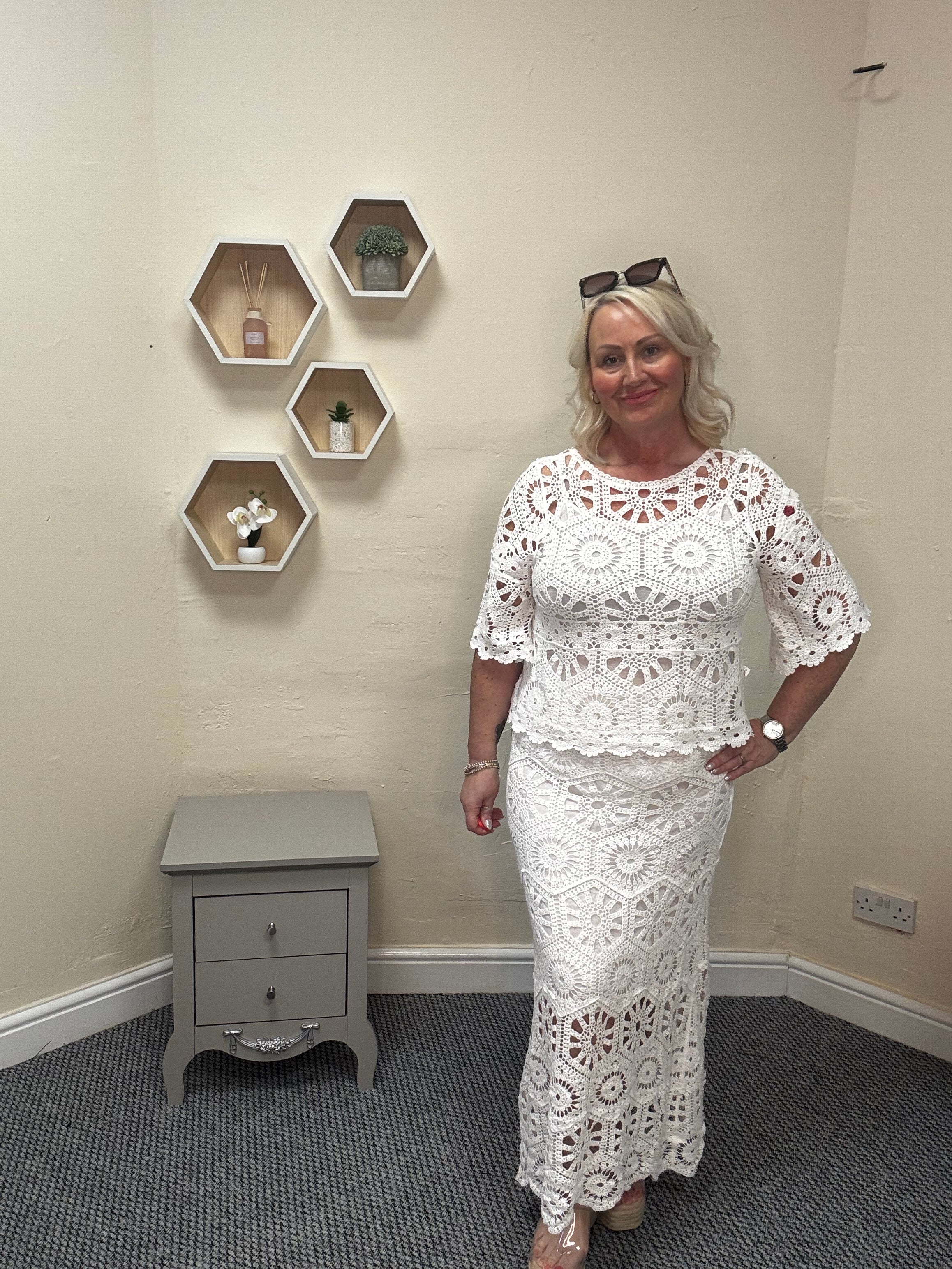 Sandra Crochet Skirt & Top Matching Set