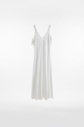 BETH Ruched Shoulder Strap V-Neck Maxi Dress
