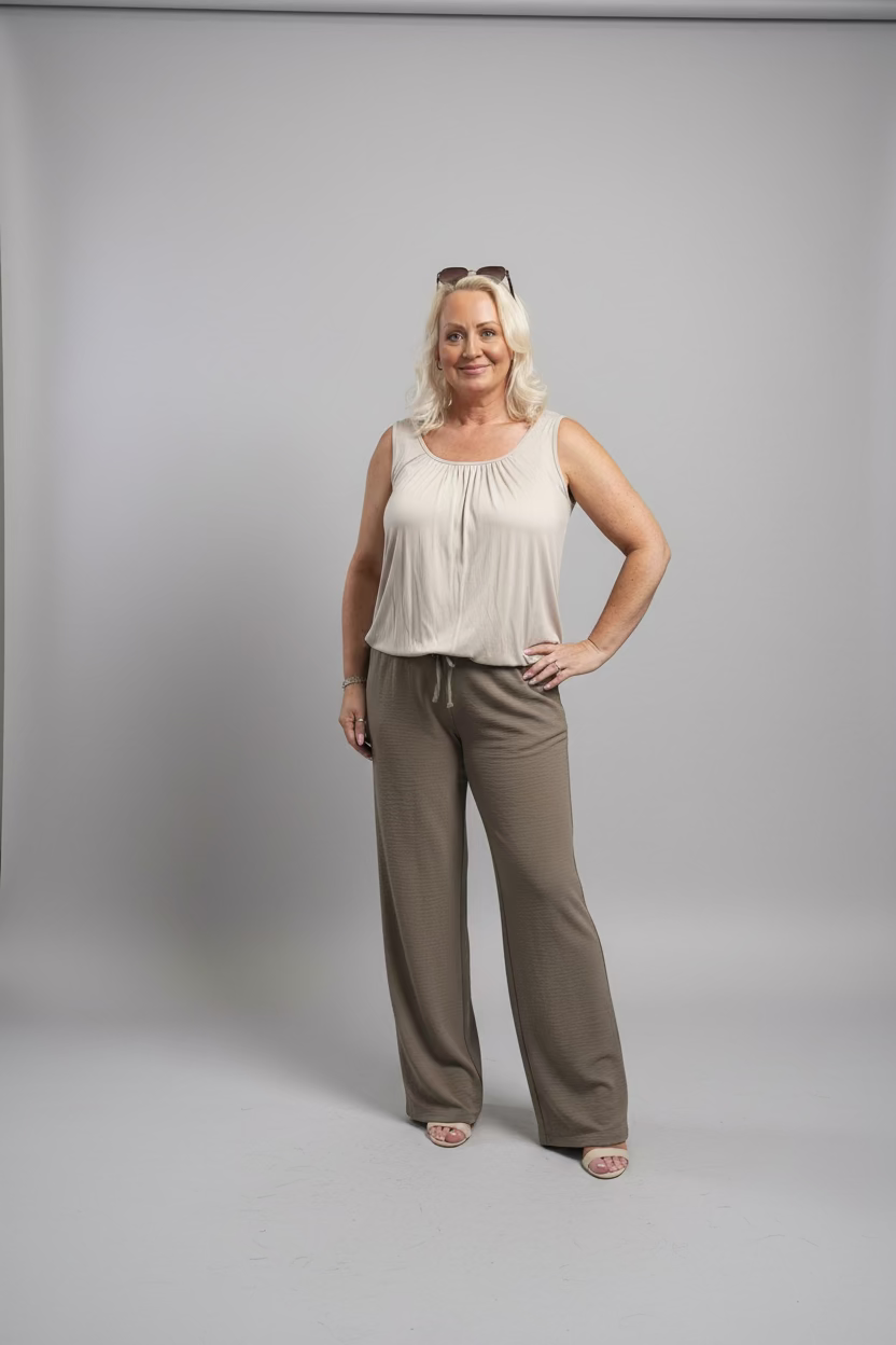 TINA Cotton Sleeveless Bubble Hem Vest