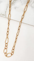 Long gold loop necklace