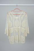 Cream Embroidered Kaftan Beach Cover-Up