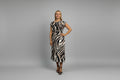 Tan Zebra Print Dress with Side Tie