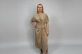Plain Tan Dress with Side Tie