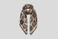 Tan and Chocolate Heart Leopard Print Lightweight Scarf