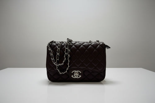 Berry Quilted Chain Shoulder Bag