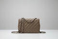 Taupe Quilted Chain Shoulder Bag