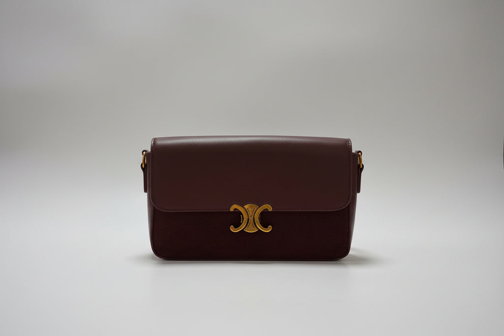Berry Faux Suede and Leather Crossbody Bag
