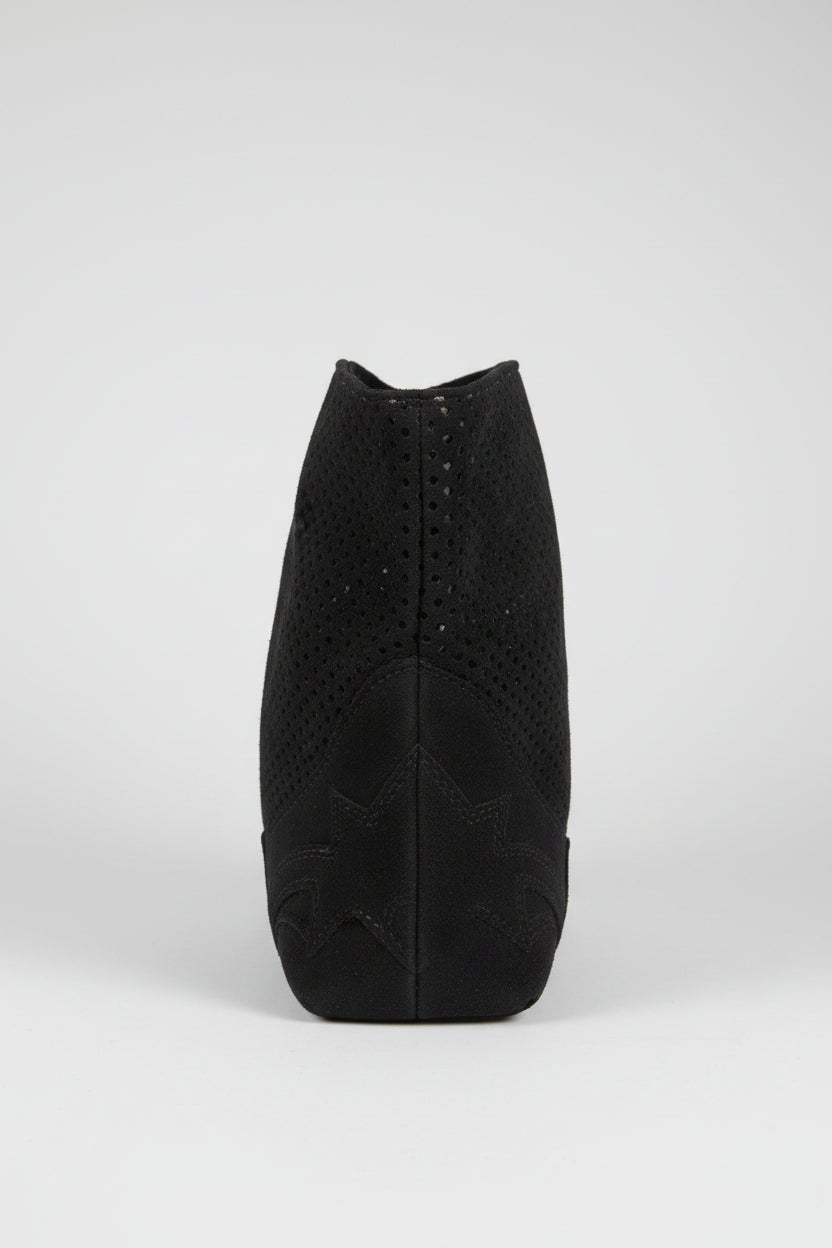 Black Cowboy Boot with Cut Out Detail