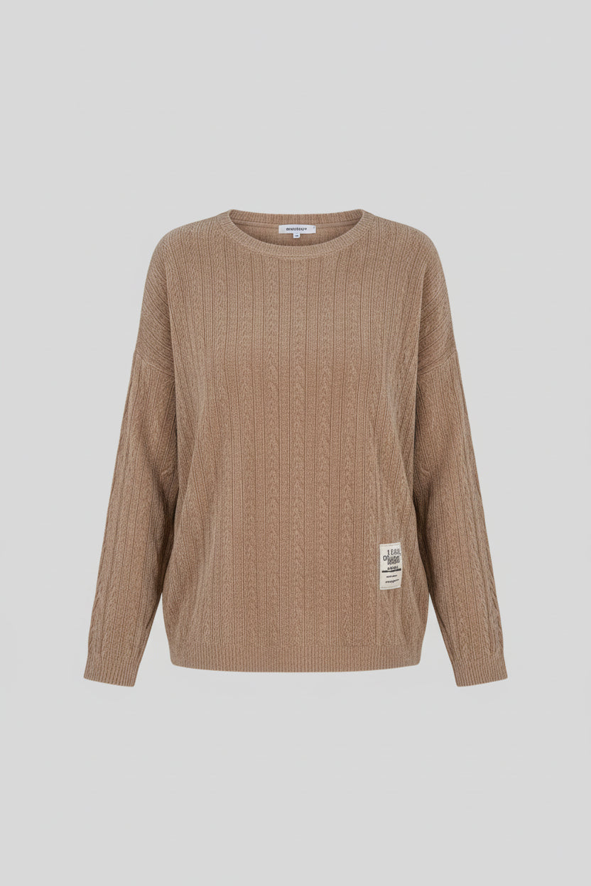 Light Stone Embossed Long Sleeve Top