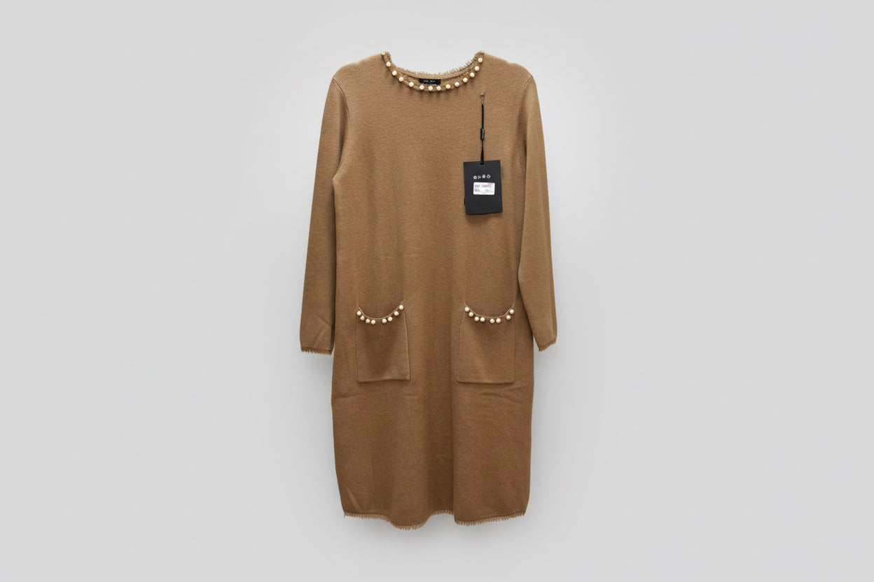 Knit Jumper Dress - Camel