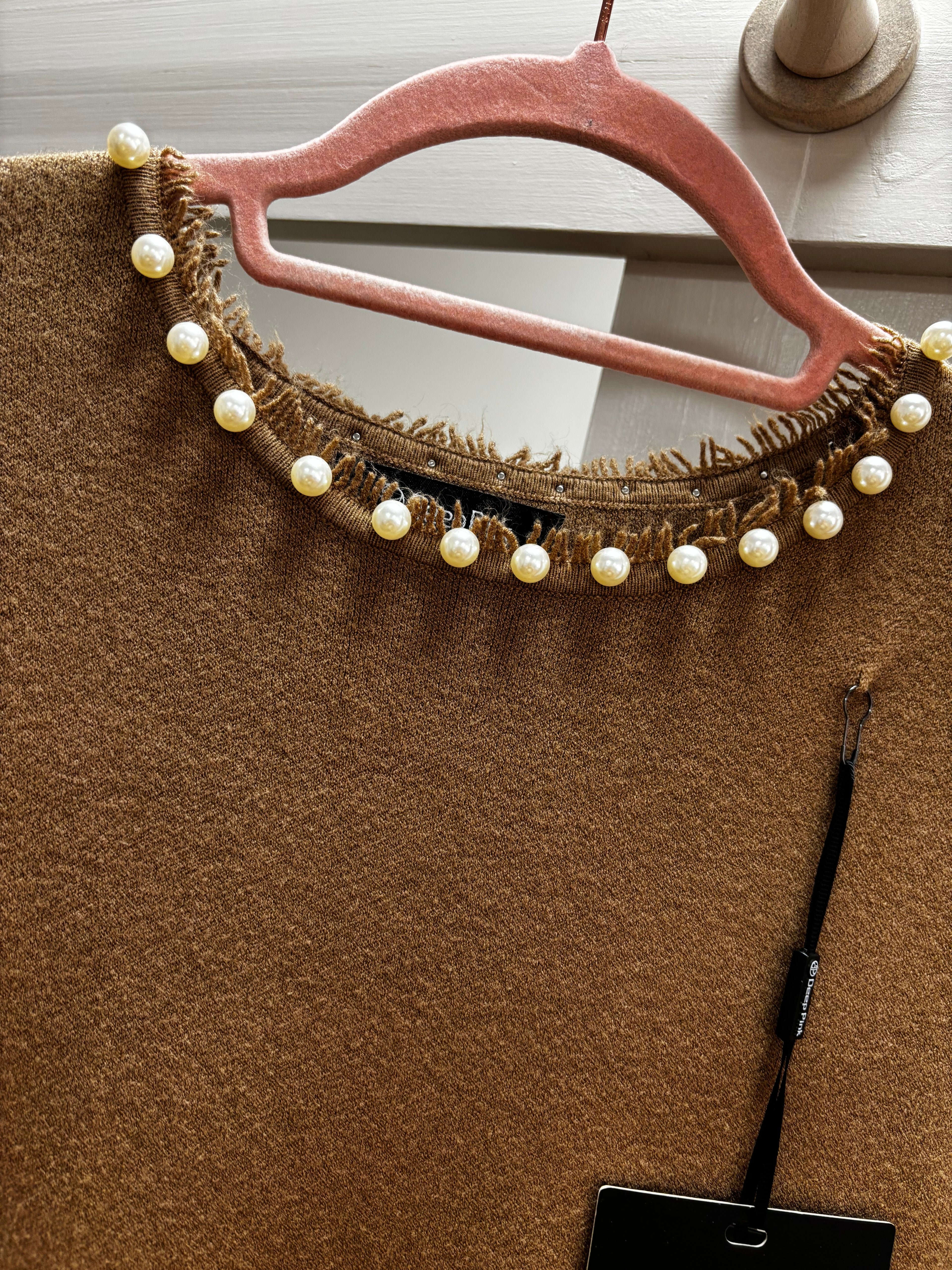 Knit Jumper Dress - Camel