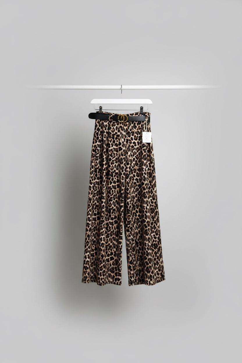 Leopard Print Wide Leg Culottes