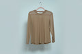 Light Tan Sheer Long Sleeve Layering Top