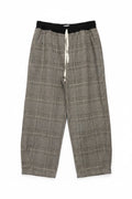 Wool Feel Barrel Trousers - Check Pattern
