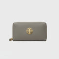 Grey Faux Leather Wristlet & Crossbody Bag