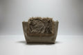 Mocha & Tan Textured Bag with Faux Fur Detail