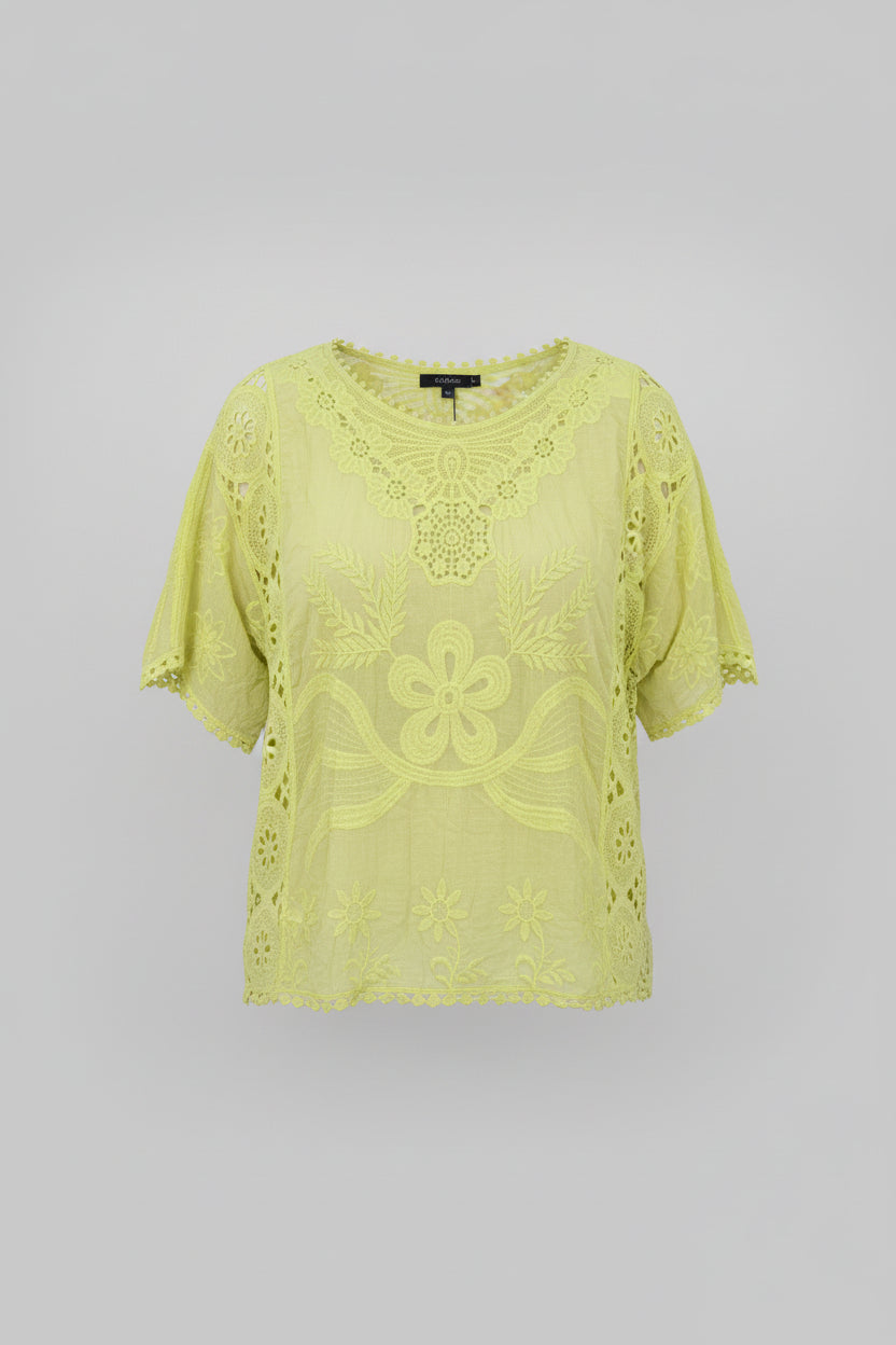 Molly Blush Pink Broderie Anglaise Batwing Top