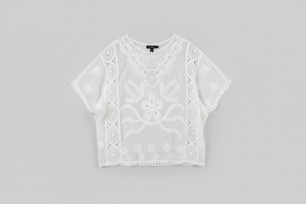 Molly Blush Pink Broderie Anglaise Batwing Top