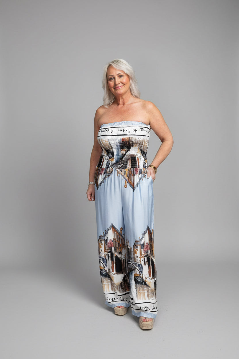 Aribella Bardot Jumpsuit – Cream