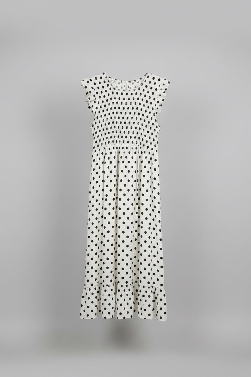 Gaynor Polka Dot Midi Dress –