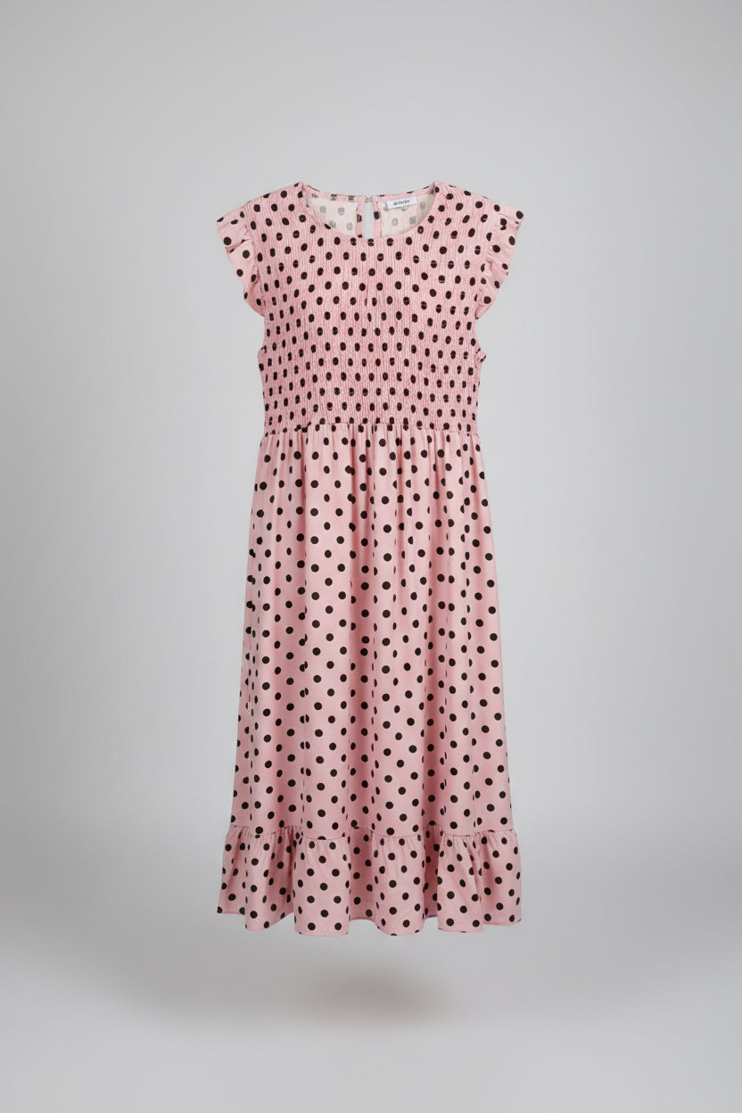 Gaynor Polka Dot Midi Dress –