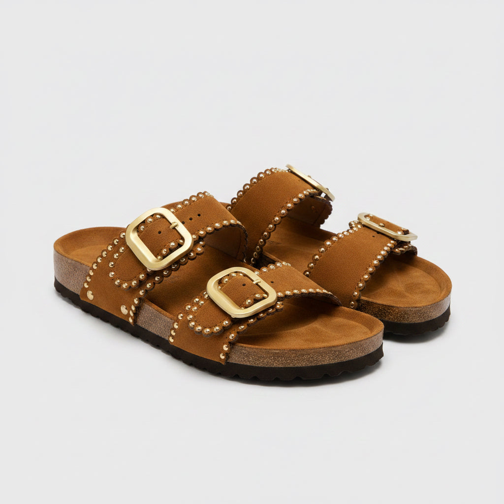 Saran Double Strap Mules