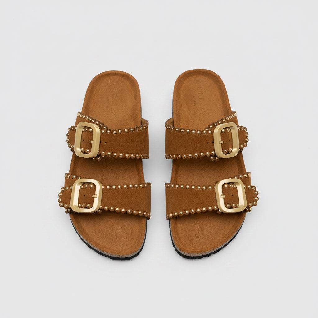 Saran Double Strap Mules