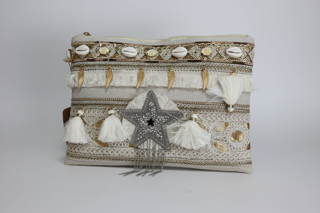 STAR Boho Beaded Clutch Bag