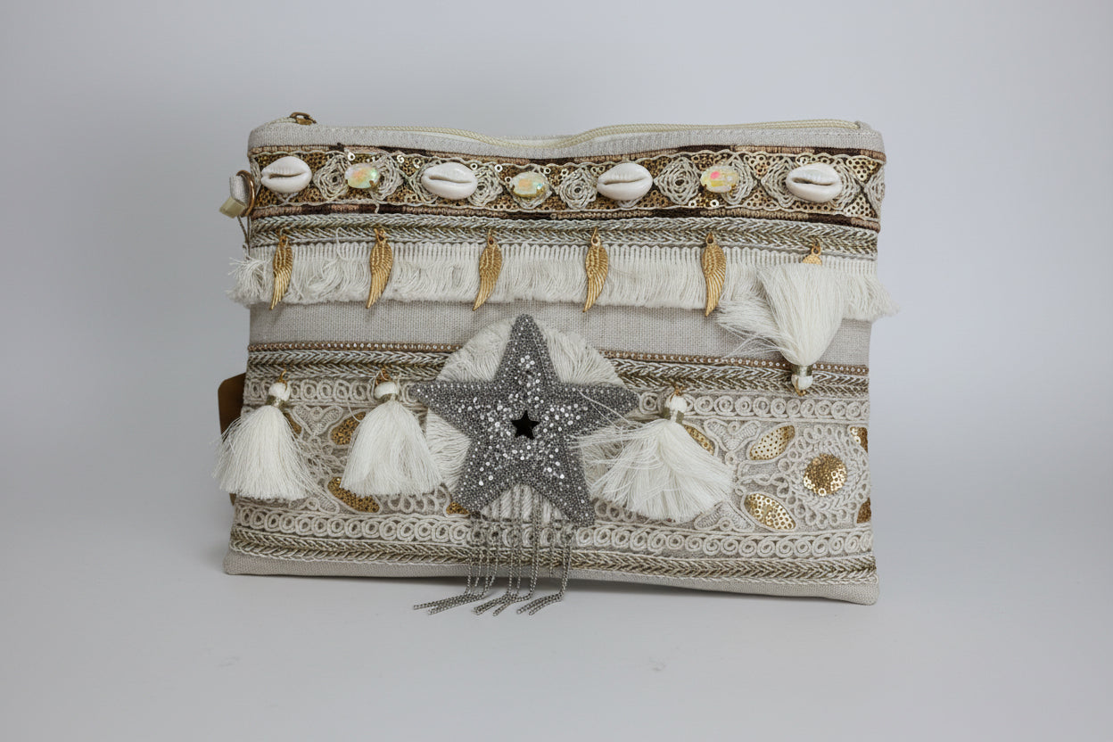 STAR Boho Beaded Clutch Bag