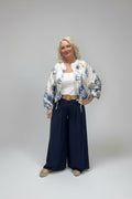 ELSA Wide Leg Pleated Trouser with Woven Belt