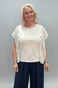 ROSE Broderie Anglaise Sleeve Boxy Tee