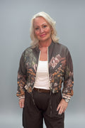 SANTORINI Semi-Sheer Drawstring Bomber Jacket