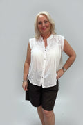 PARIS Lightweight Open Shoulder Cotton Blouse