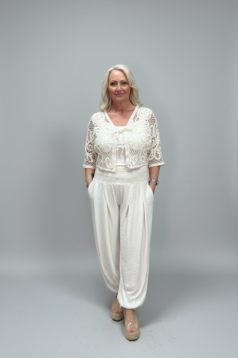 MELLISA High Waist Elasticated Harem Trousers