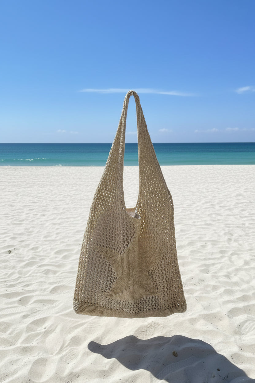 STAR Crochet Mesh Star Tote Bag