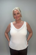 CLAIRE Fine Knit V-Neck Vest Top