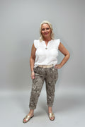 LAURA Floral Appliqué Frill Sleeve V-Neck Vest Topp