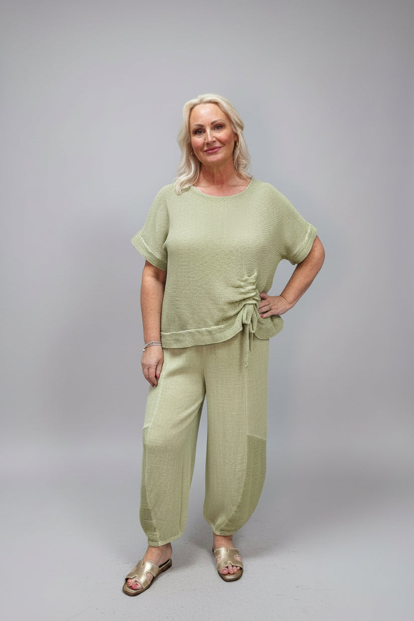 TIFFANY Cotton Harem TROUSERS with Mesh Detailing