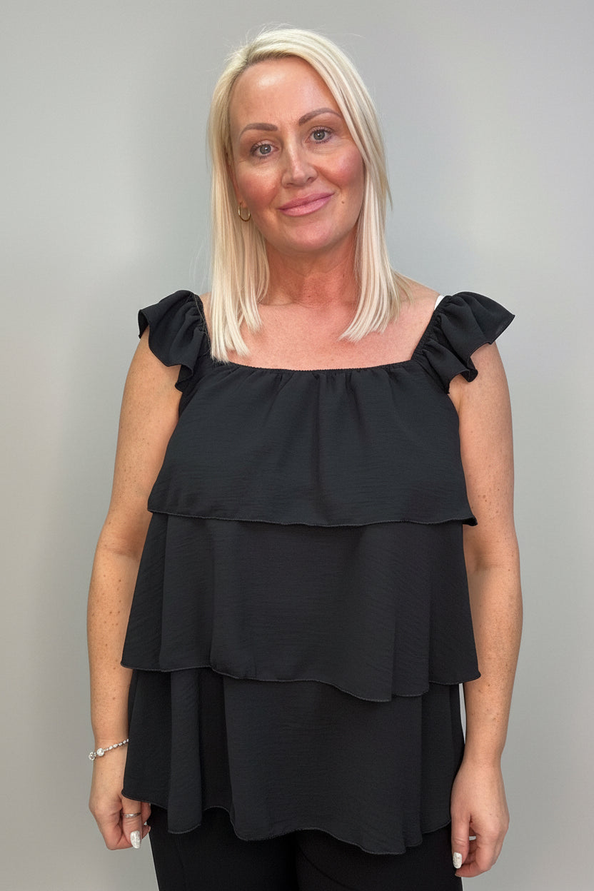 RITA Sleeveless Ruffle Layer Top