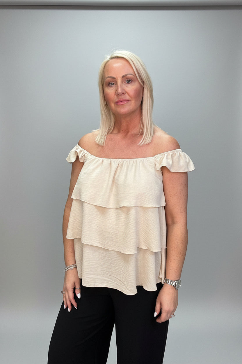 RITA Sleeveless Ruffle Layer Top