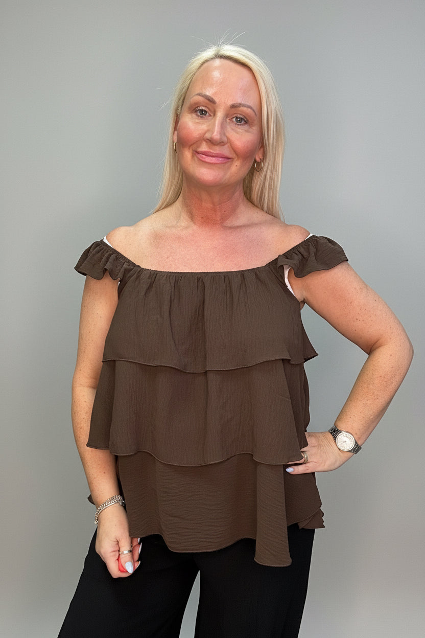RITA Sleeveless Ruffle Layer Top