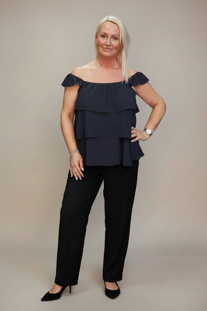 RITA Sleeveless Ruffle Layer Top