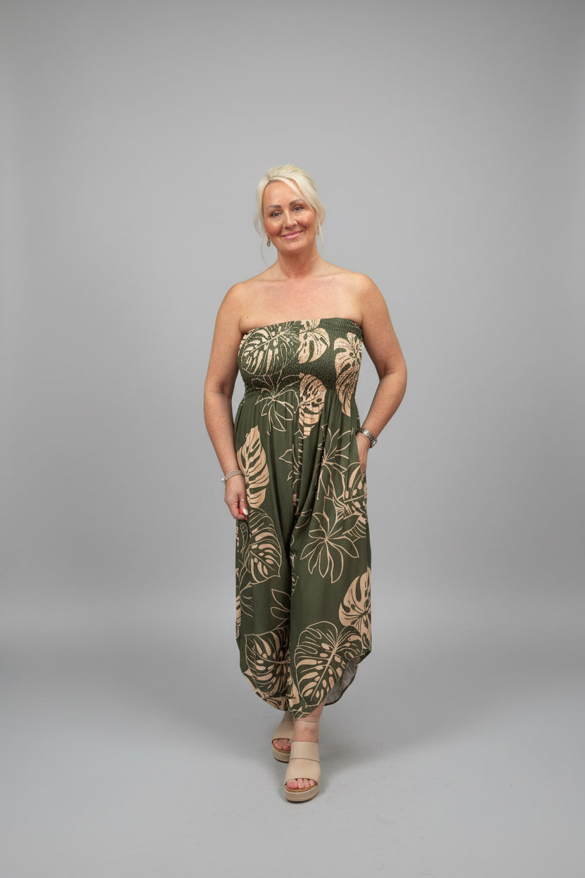 ZOE Cotton Harem Style Strapless Jumpsuit