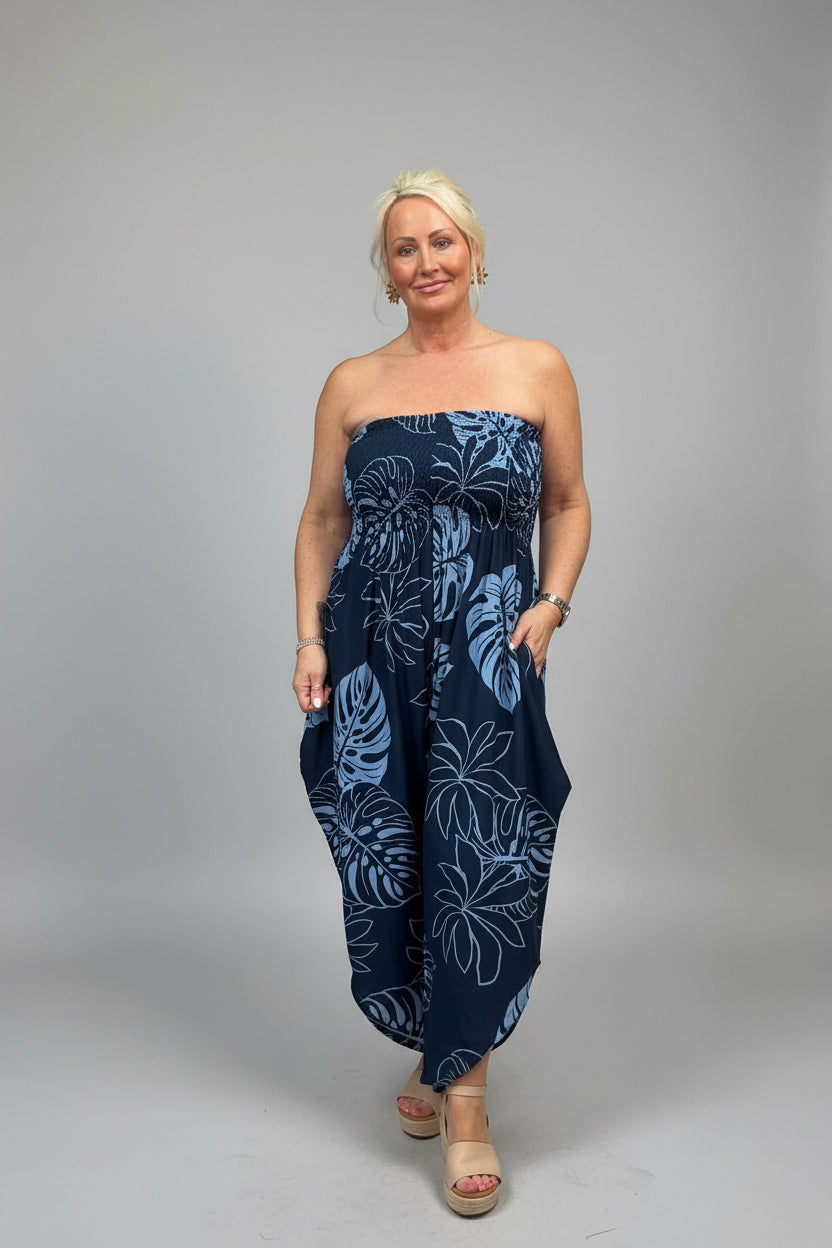 ZOE Cotton Harem Style Strapless Jumpsuit