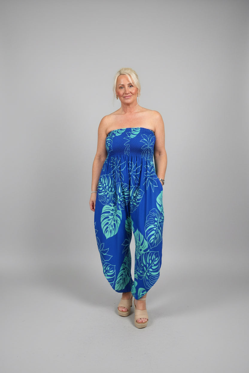 ZOE Cotton Harem Style Strapless Jumpsuit