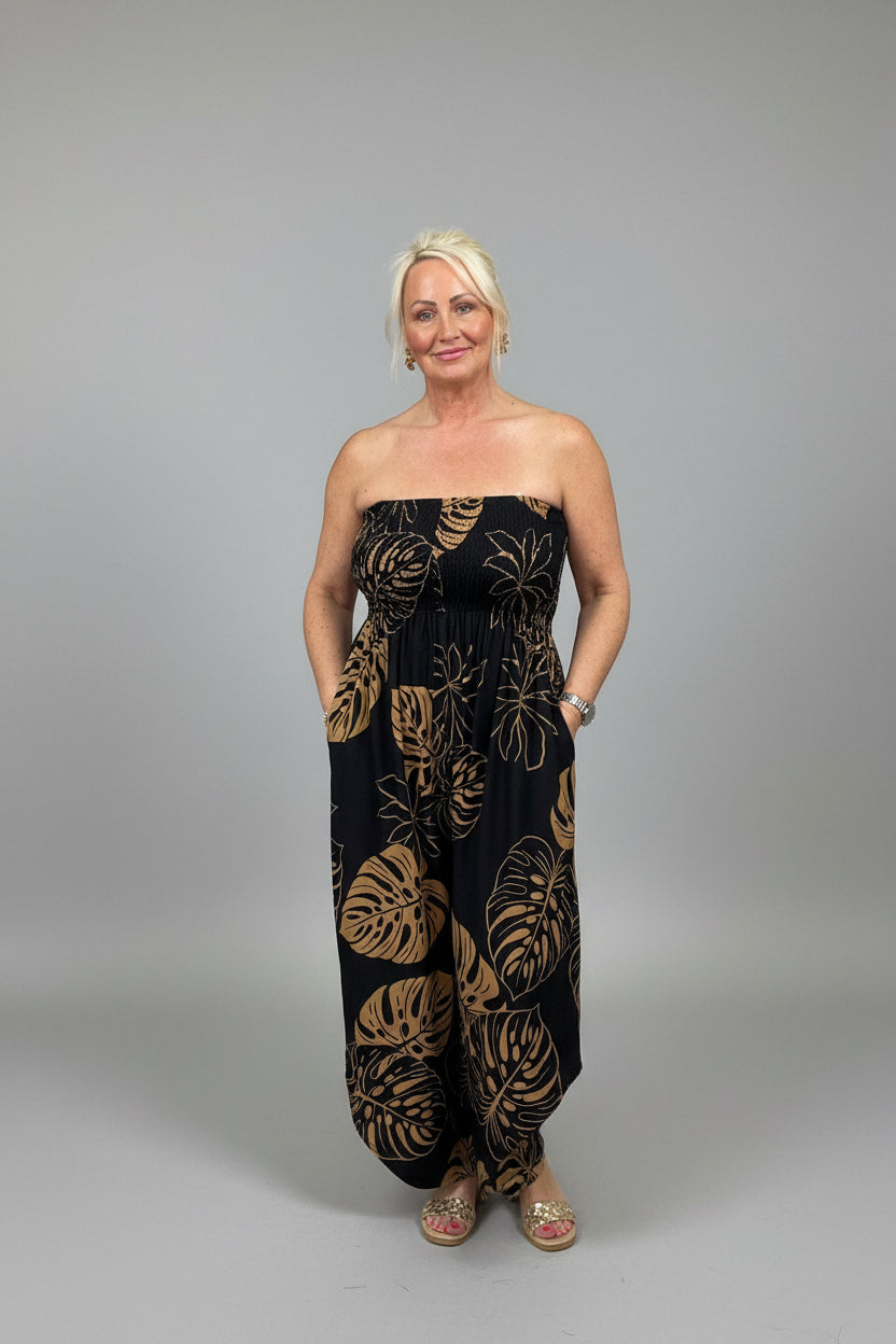 ZOE Cotton Harem Style Strapless Jumpsuit