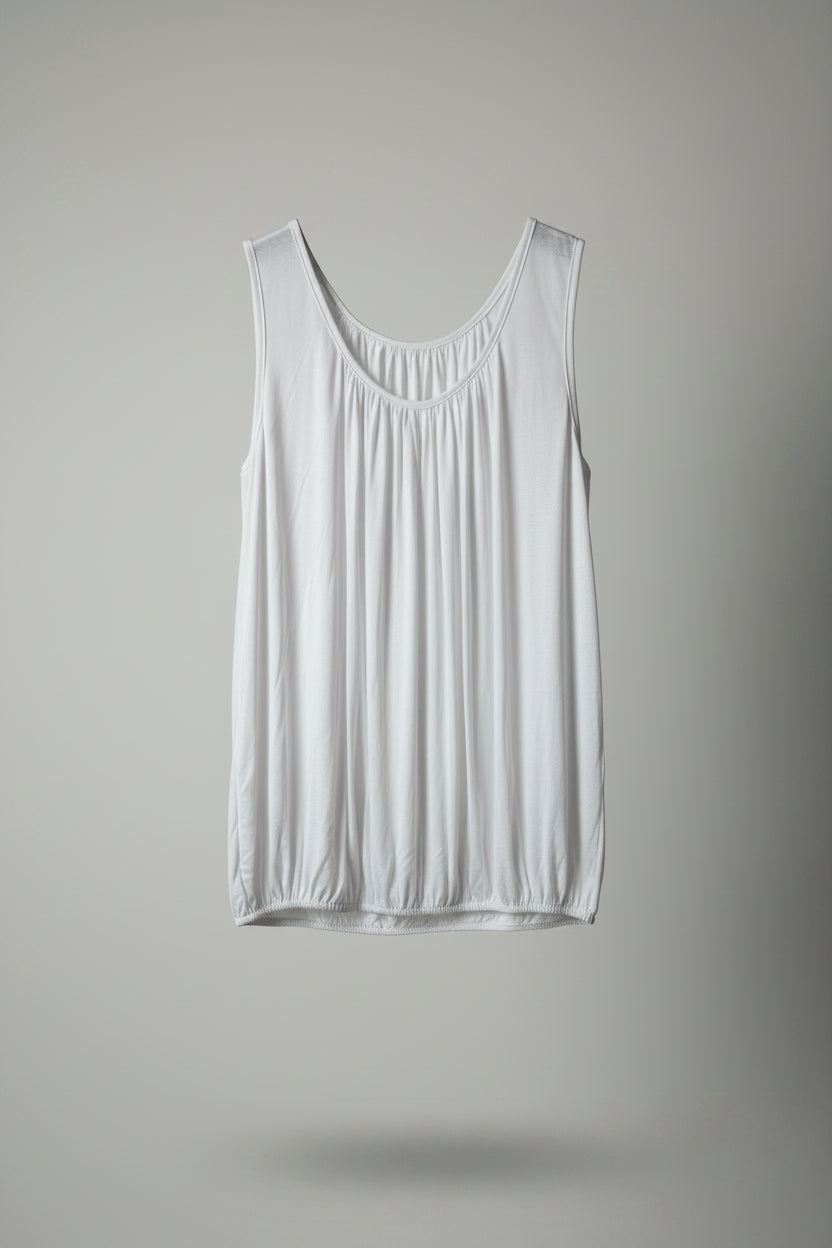 TINA Cotton Sleeveless Bubble Hem Vest