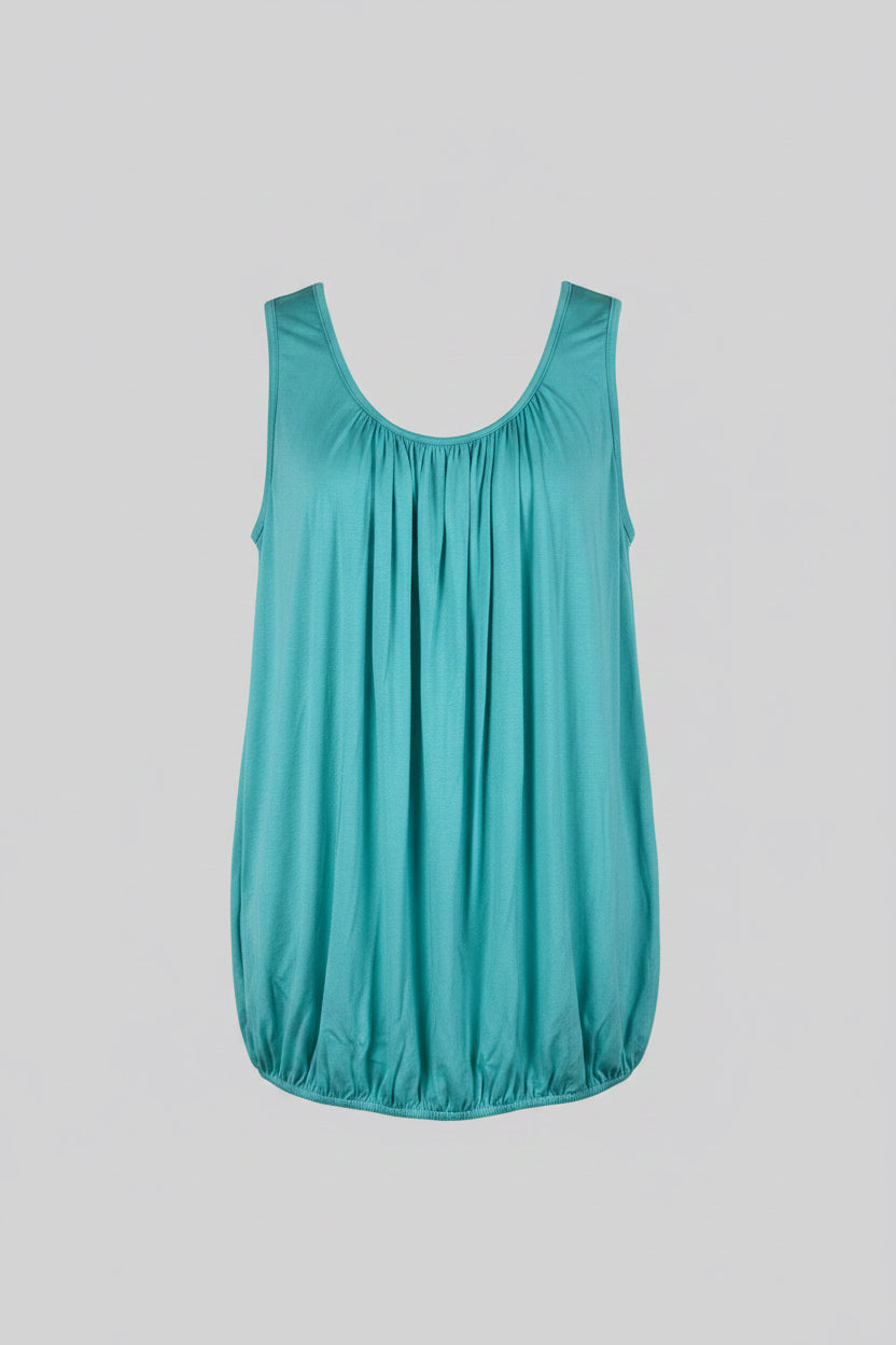 TINA Cotton Sleeveless Bubble Hem Vest
