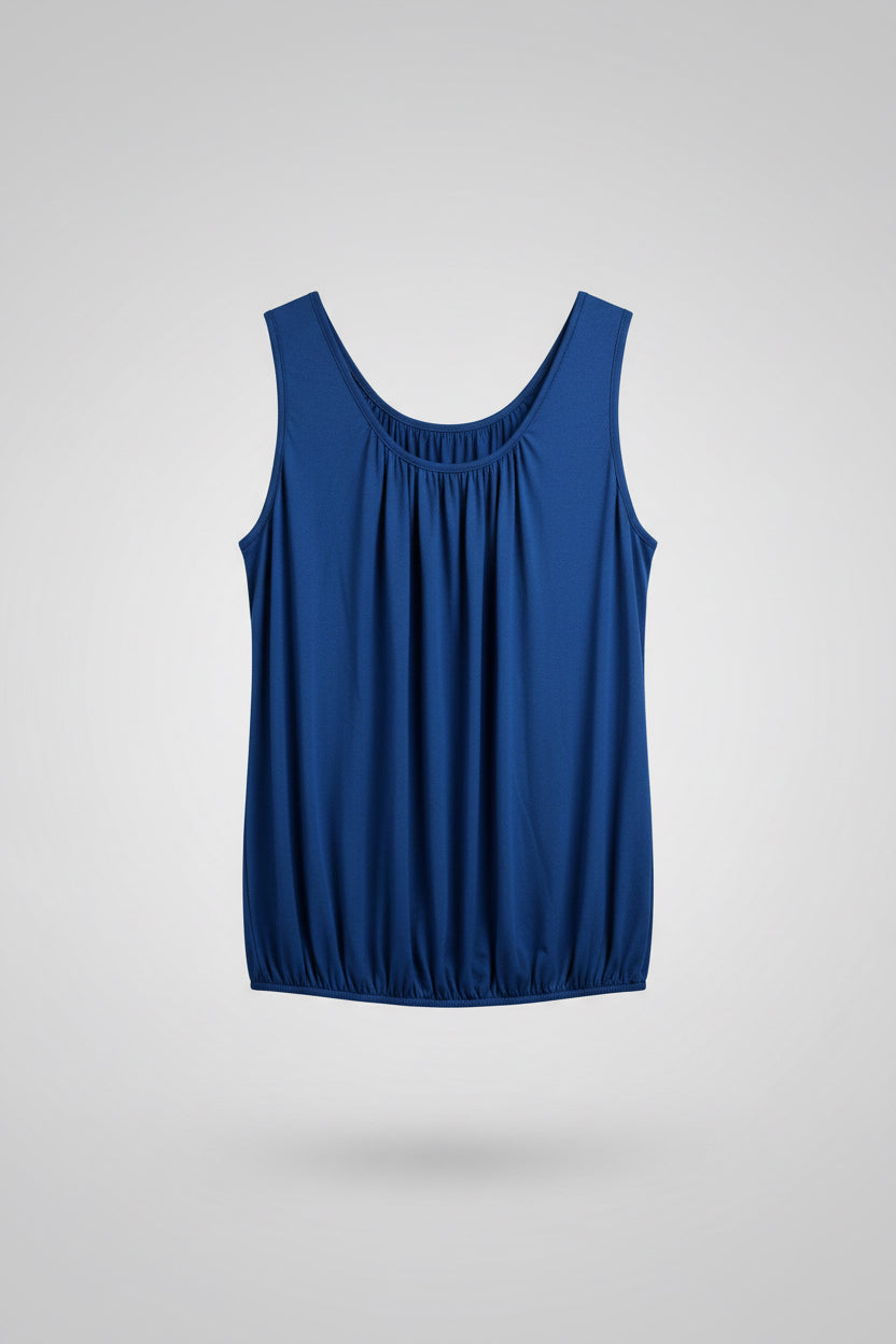TINA Cotton Sleeveless Bubble Hem Vest